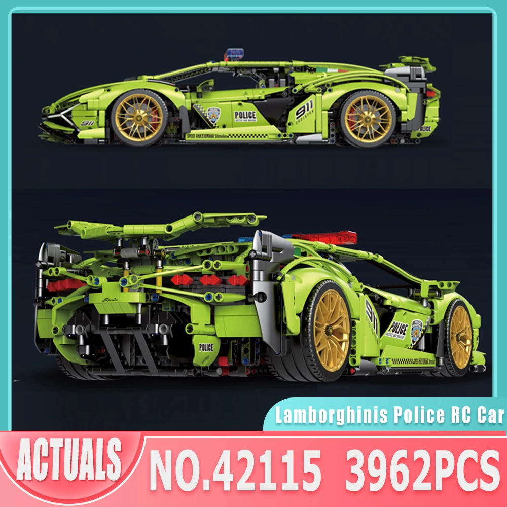 Техническая MOC Lamborghini SIAN FKP37 Roadster полицейская радиоуправляемая модель автомобиля