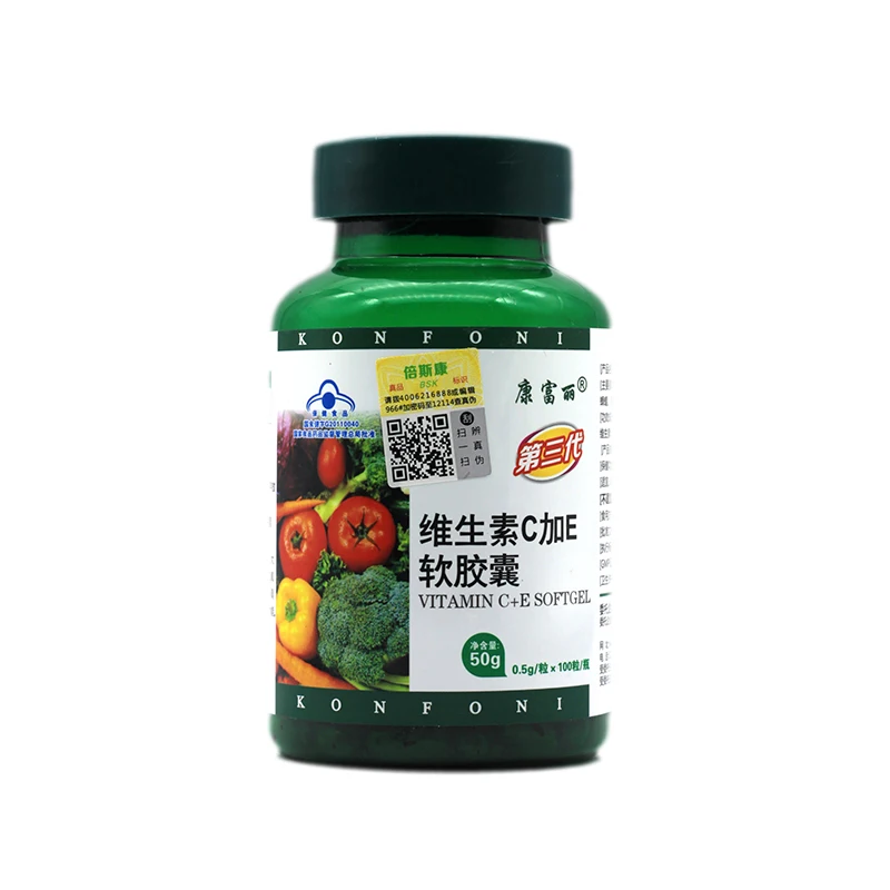 

Rich brand natural vitamins c and e soft capsule 0.5 * 100 g/grain/bottle