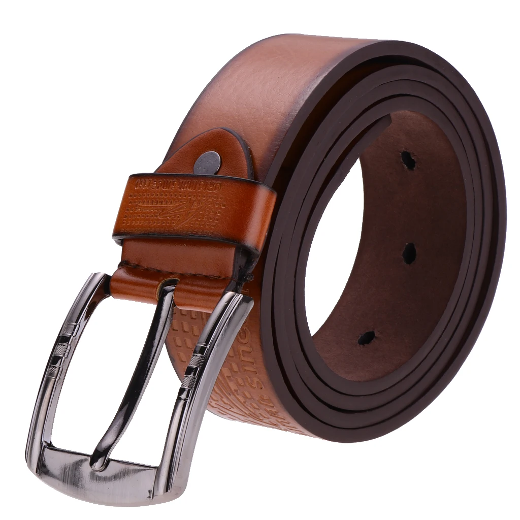 

Fashion Men's Luxury Waistband Leather Belts Trousers Pin Buckle Waist Strap Width 3.8cm