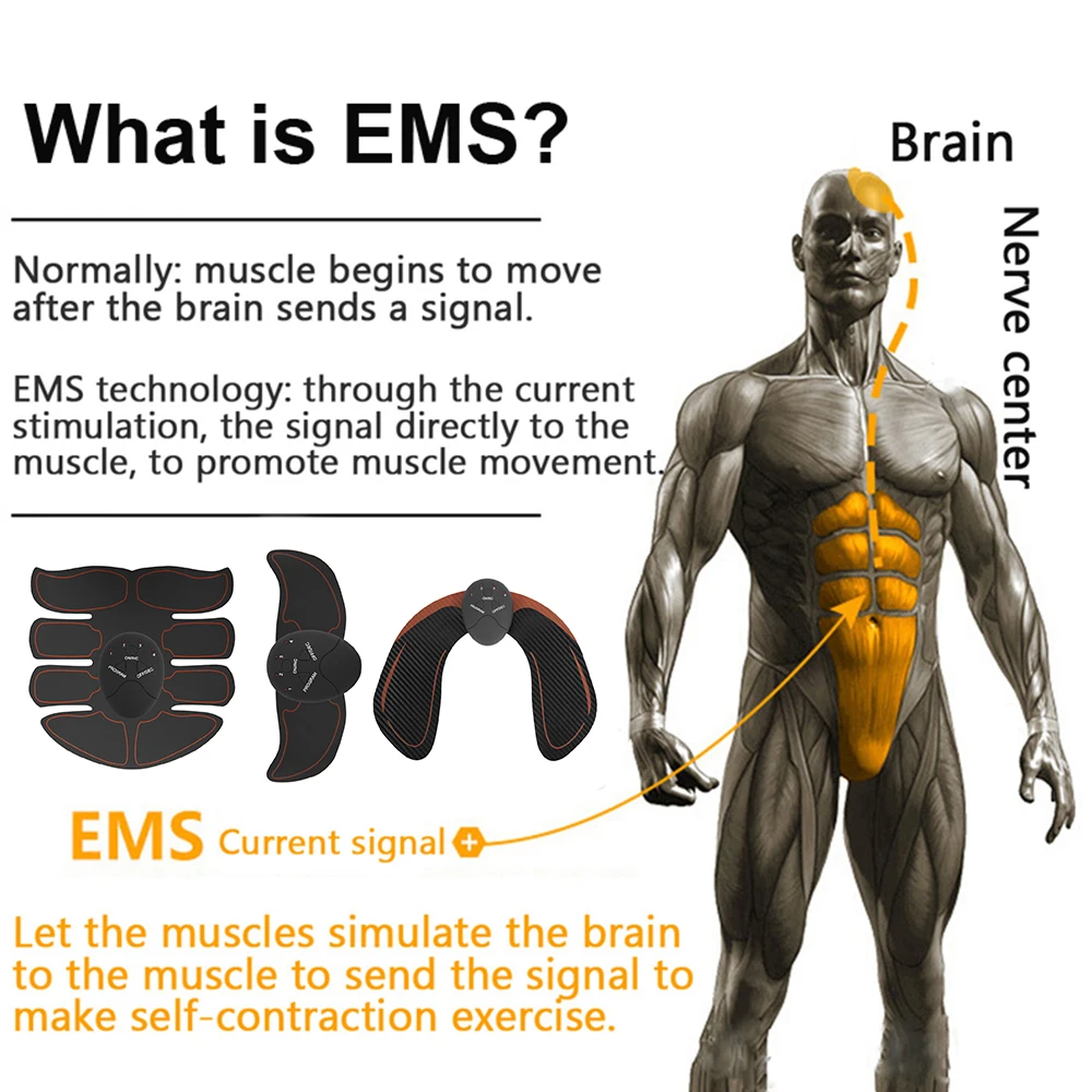 

Muscle Stimulator Trainer Smart Fitness Abdominal Training Device Electric Body Weight Loss Slimming Muscle Fat Burning Device