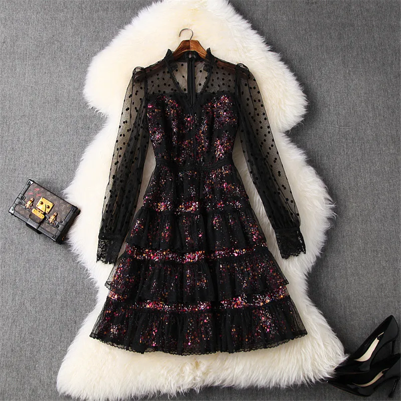 Высококачественное подиумное модное весеннее платье 2020 Новое Женское с длинным