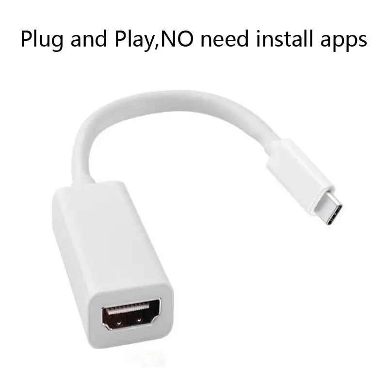 White Тип C USB-C HDMI Кабель-адаптер для samsung Galaxy S8+ S9+ S10+ Note9 8 huawei P30 телефон Macbook к ТВ HD ТВ конвертер адаптер - Цвет: White