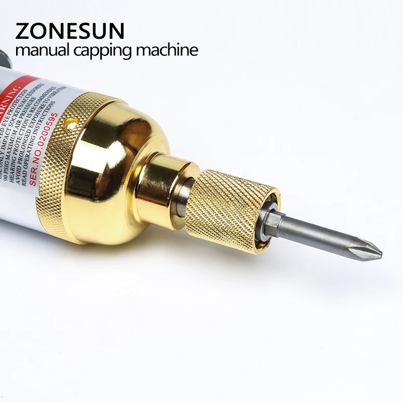 

ZONESUN Pneumatic bottle capping machine hand held screwing capping machine manual aircrew driver bottle capper tools