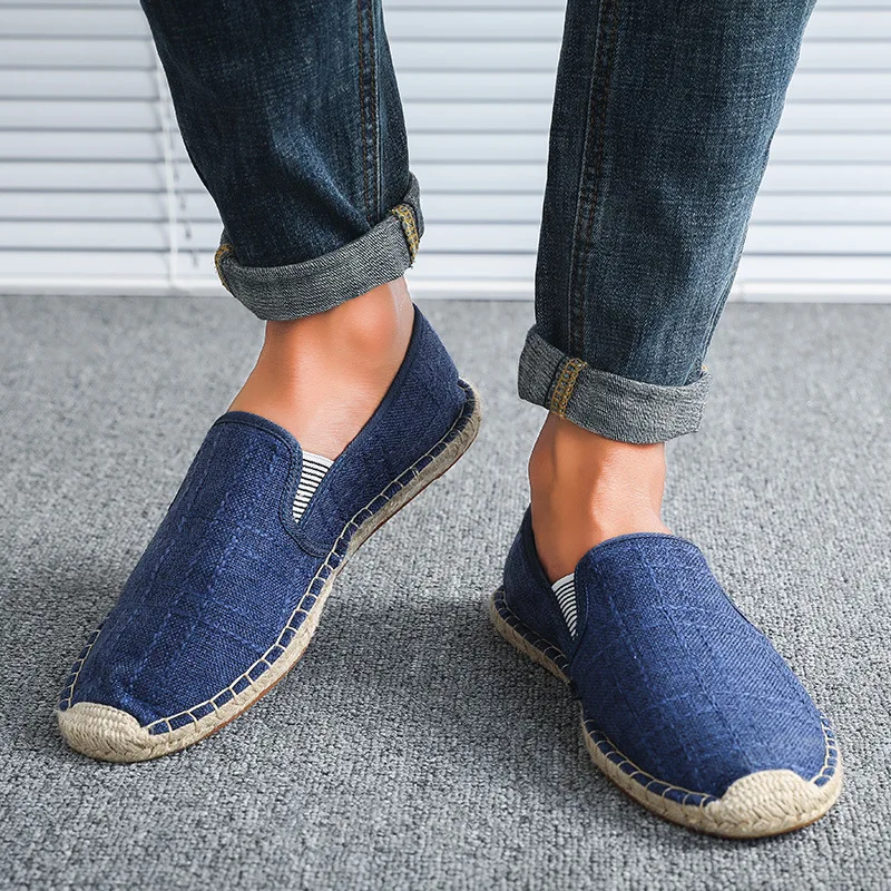 

Breathable Linen Casual Men's Shoes Old Beijing Cloth Shoes Canvas Summer Leisure Flat Fisherman Driving Shoes Wicking