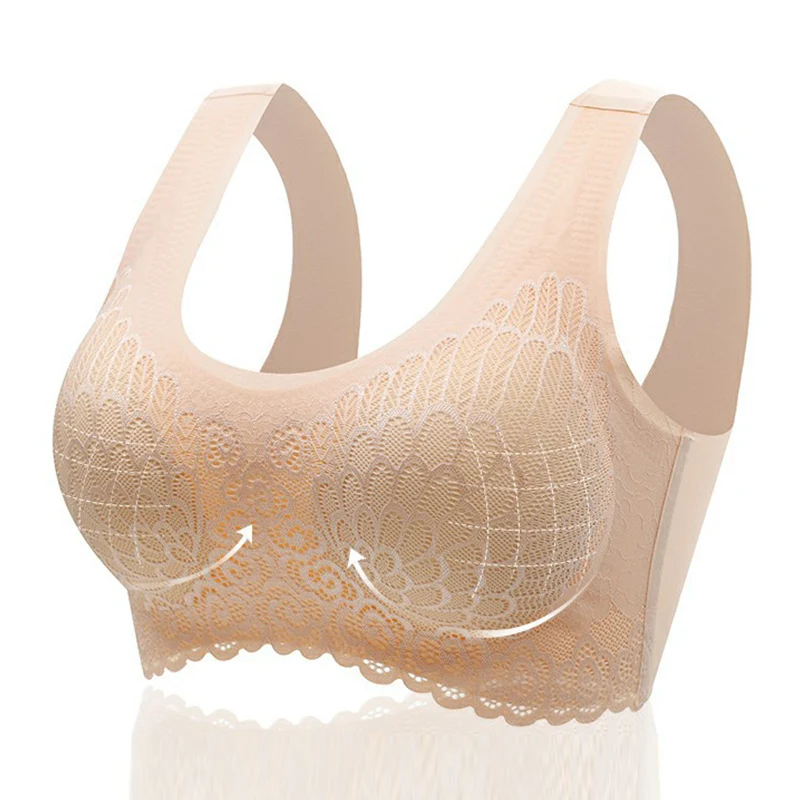 

New Latex Seamless Bra Women Push Up Underwear Cooling Gathers Shock-proof Pad Female Intimate Fashion Soft Comfortable Bralette