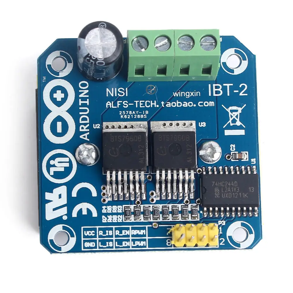 BTS7960 высокомощный интеллектуальный модуль драйвера двигателя автомобиля 43A ограничитель тока управления полупроводниковое охлаждение драйвер платы