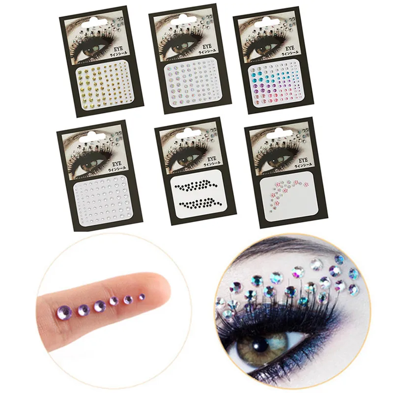 1 шт. клейкие украшения для лица драгоценные камни временные тату глаза