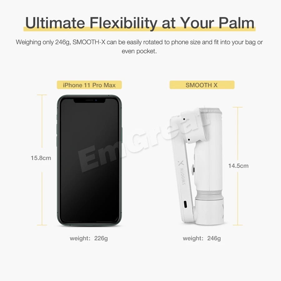Селфи палка Zhiyun Smooth X шарнирный стабилизатор для смартфона iPhone 11 Pro Max SE Xs Xr SamSung HuaWei