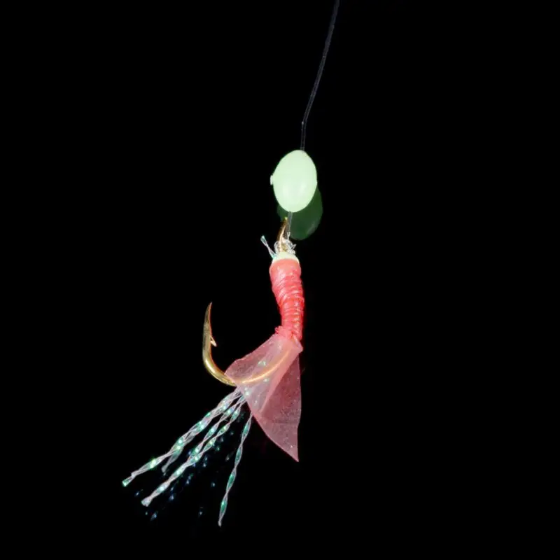 Рыболовные струнные крючки для вертлюжной рыбалки джиг светящийся позолоченный