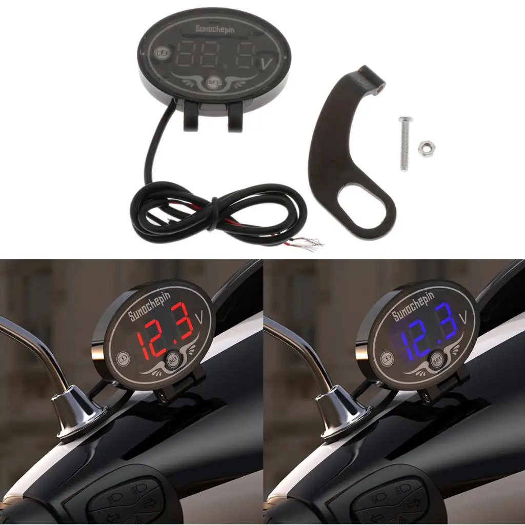 

DC12V IP67 Waterproof Voltmeter Gauge LED Panel For Motorcycle