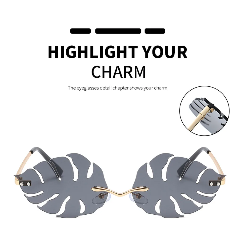 

Personality Punk Super Light Eyewear Retro Sunglasses Glasses Unisex Irregular Leaves Shape High Quality Women Men Sunglasses
