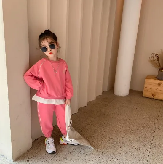 

Cultiseed Girls Fake 2pc Hoodies Top+Long Pant 2pc Sets Suit Baby Children Kids Autumn Long Sleeve Sport Casual Sets Clothes