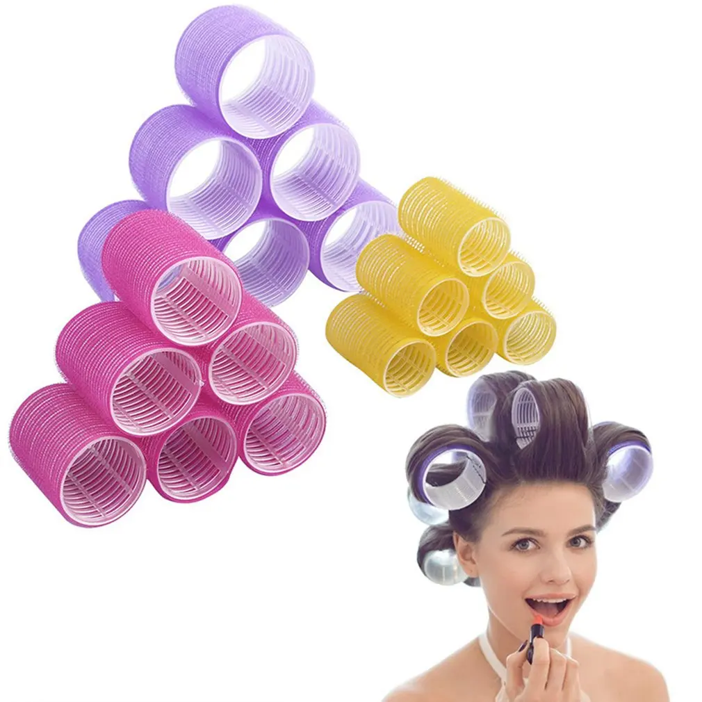 

12 Pcs Lazy Self-adhesive Curling Hairdressing Tool Deduction Various Hairstyles Curling Color Random