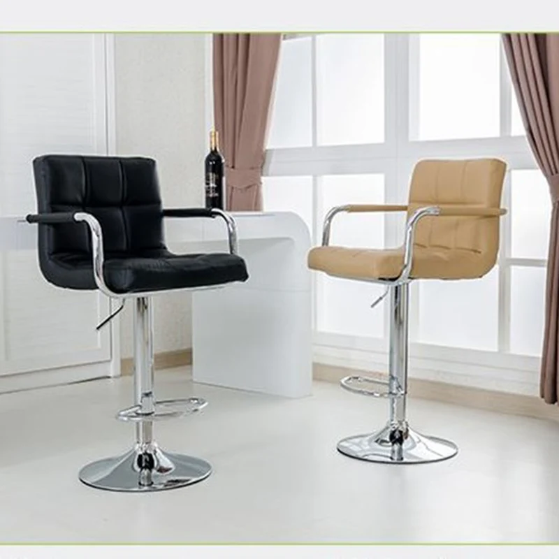 Современный модный барный стул из мягкой искусственной кожи регулируемый
