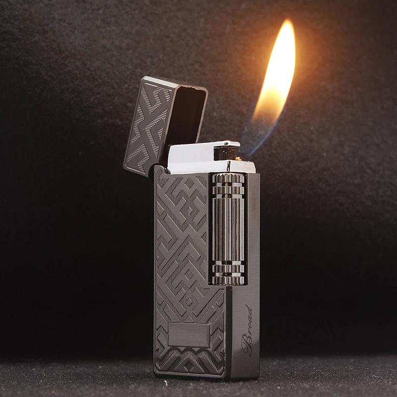 

Flint Free Fire Grinding wheel Lighter Metal Gas PING Bright Sound Lighter Butane Cigarette Cigar Pipe Lighter Gadgets For Man