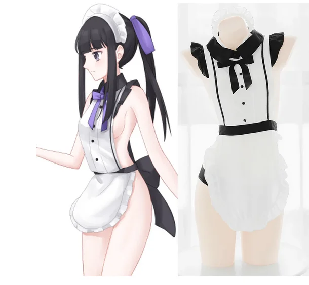 Японские милые девушки горничной униформа фартук комплект женского белья