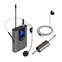 uhf portable wireless headset lavalier lapel microphone with bodypack transmitter and receiver 14 inch output live performer