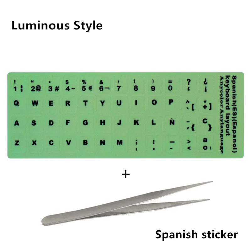 11 Spanish sticker NEO STAR прозрачные и светящиеся наклейки на клавиатуру русский/испанский/английский/французский/немецкий/Корейский буквы защитный чехол для ноутбука - Цвет: 11 Spanish sticker