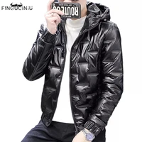 yoneko stand collar down jacket mens short 2021 winter plus size bright face fashion cold proof warm down jacket