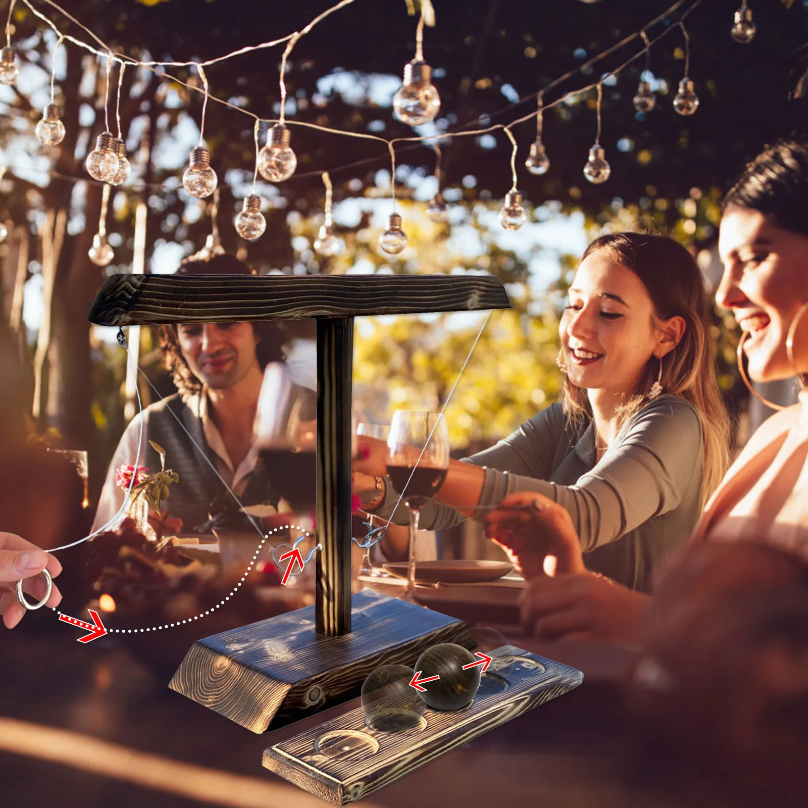 

NEW Party toys Leisure Industrial Style Bar Drink Shop Handmade Wooden Ring Toss Hooks Fast-paced Interactive Game For Bars Home