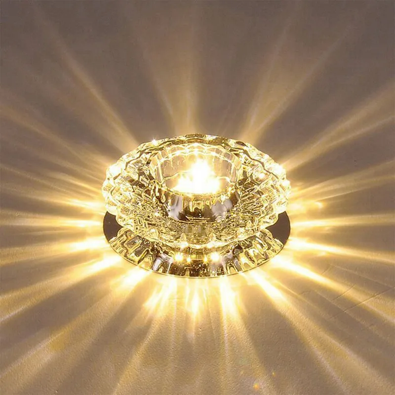 Светодиодный потолочный светильник для прихожей 3 Вт 5 с кристаллами гостиной