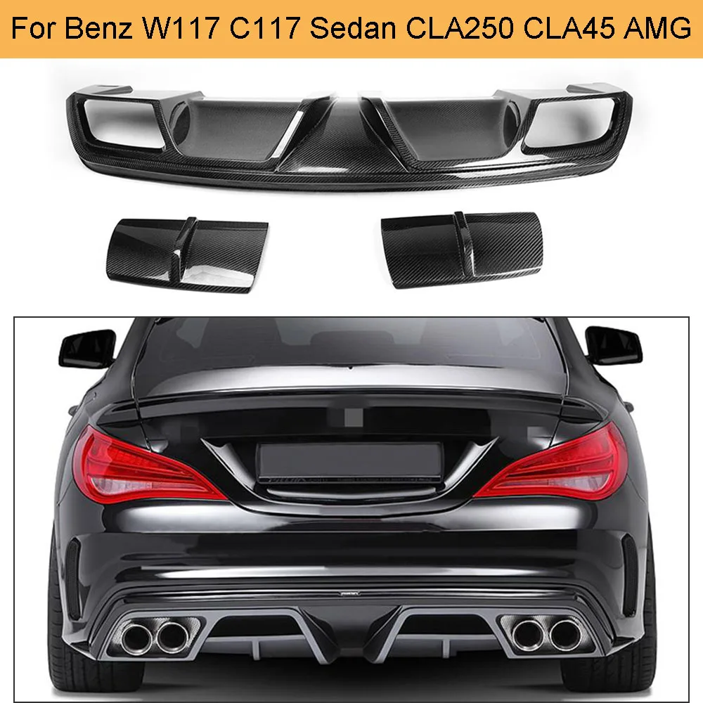 Карбоновый диффузор заднего бампера для Mercedes Benz W117 C117 CLA250 CLA260 CLA45 AMG Sedan 2013
