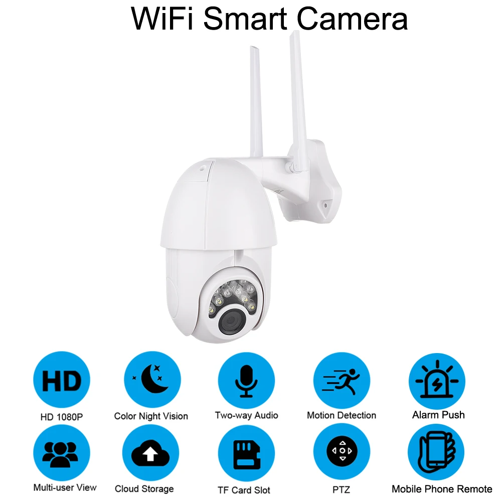 

1080p беспроводная Wifi камера безопасности Ip камера Wifi наружная скорость купол наклон 4x цифровой зум 2mp сеть видеонаблюдения