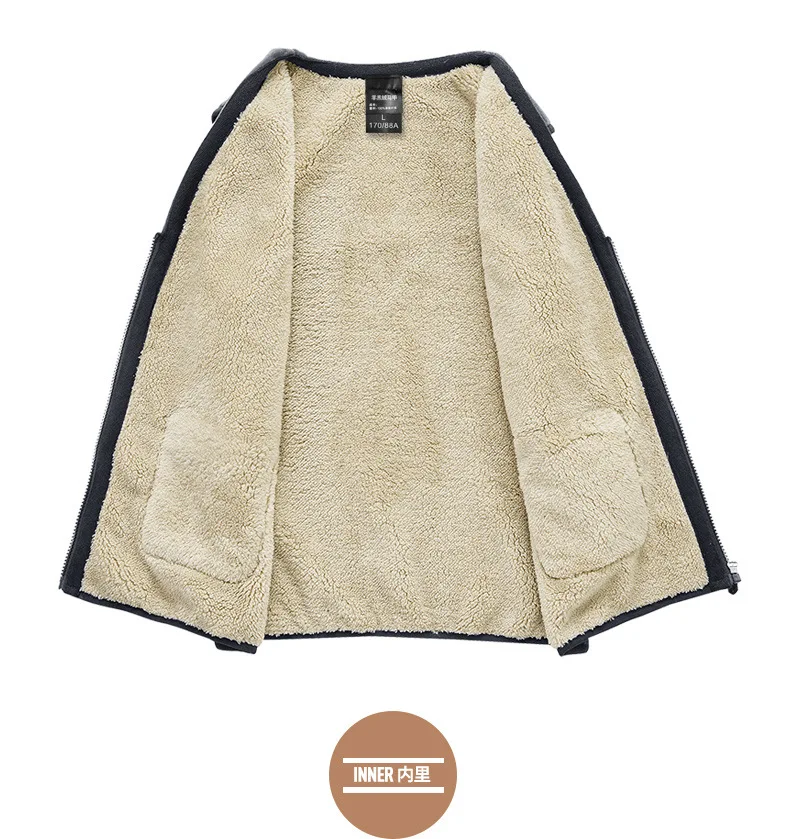 Зимнее Мужское пальто теплая куртка без рукавов флисовый жилет мужской