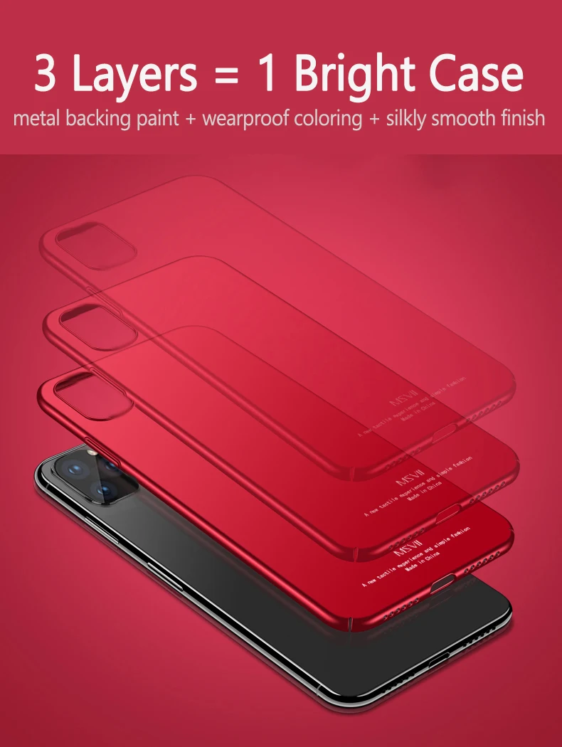 Для iPhone 11 Pro Max чехол MSVII матовый чехол для Apple iPhone X XR XS Max XS iPhone Жесткий Чехол для iPhone11 Pro Max 11 чехол s