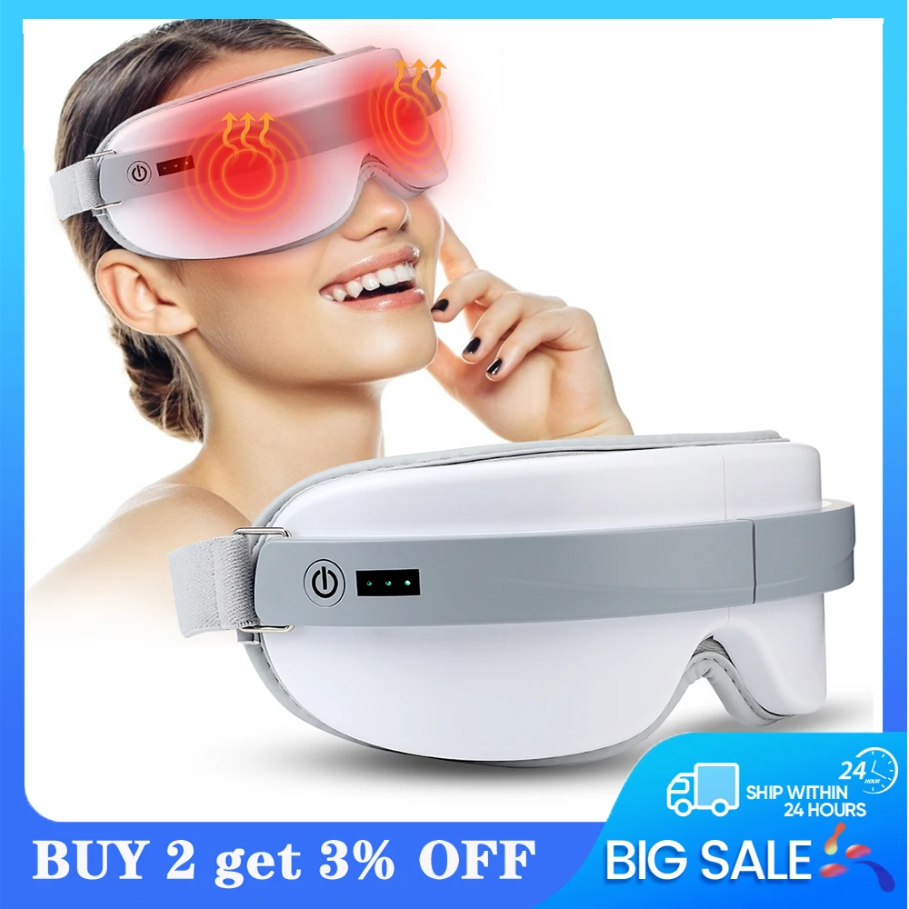 

Умный Электрический массажер для глаз с музыкой, перезаряжаемые вибрирующие нагревательные очки для снятия усталости, циркуляции крови, ма...