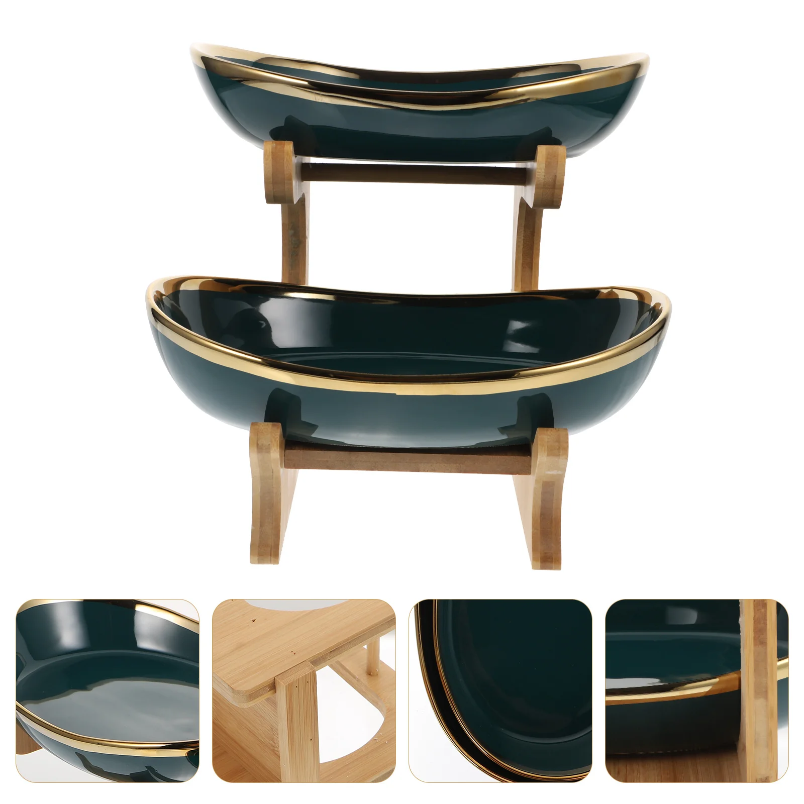 

2 шт. многофункциональные двухслойные фруктовые слитки, корзины для фруктов (зеленые)