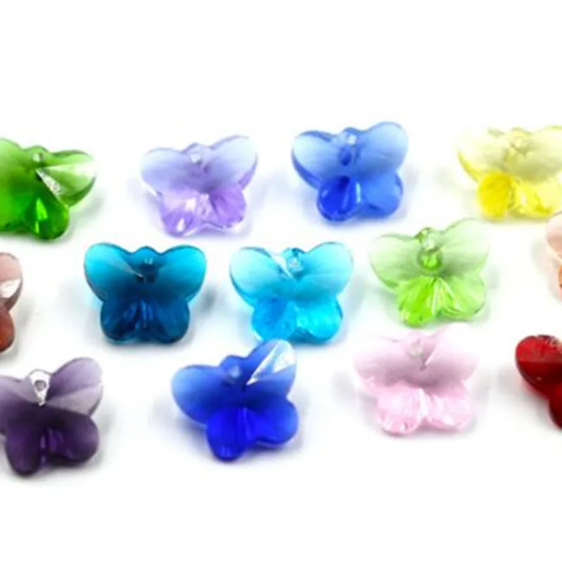 

Модные Разноцветные Хрустальные стеклянные бабочки, свободные бусины ручной работы для самостоятельного изготовления ювелирных изделий, ...