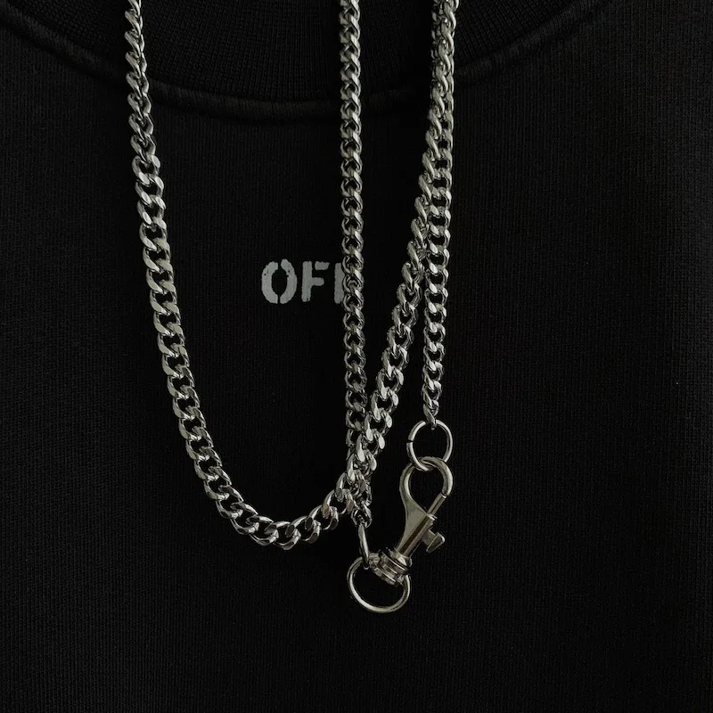 Модное Новое ожерелье с двойной пряжкой в стиле хип хоп панк толстая цепочка