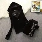 Бархатный женский спортивный костюм, костюм из двух предметов, костюм с брюками на осень и зиму