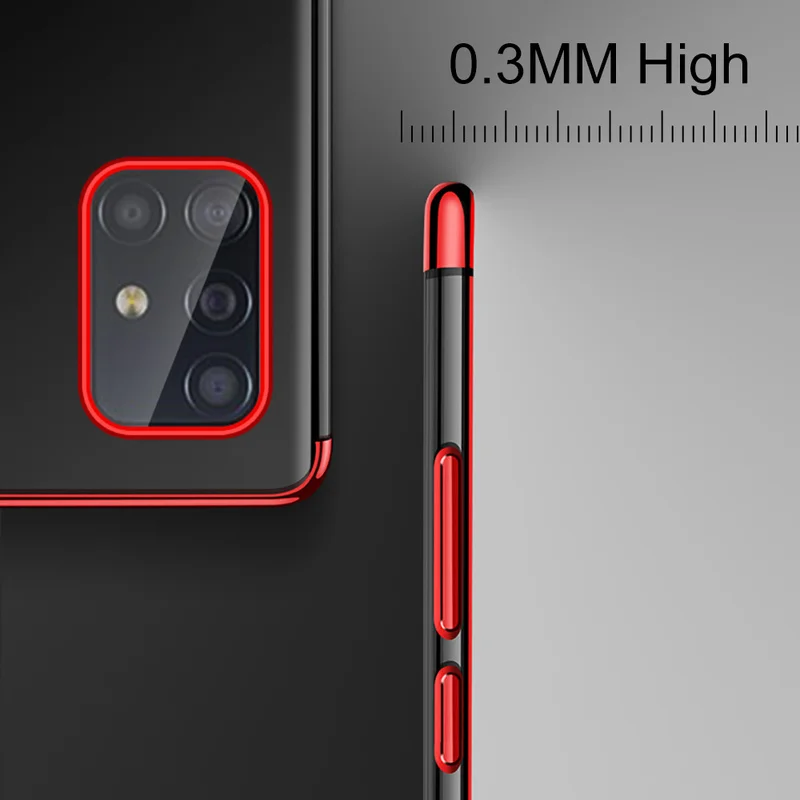 Чехол с лазерным покрытием для Samsung S21 Plus M51 M31S M30S M21 M11 прозрачный силиконовый