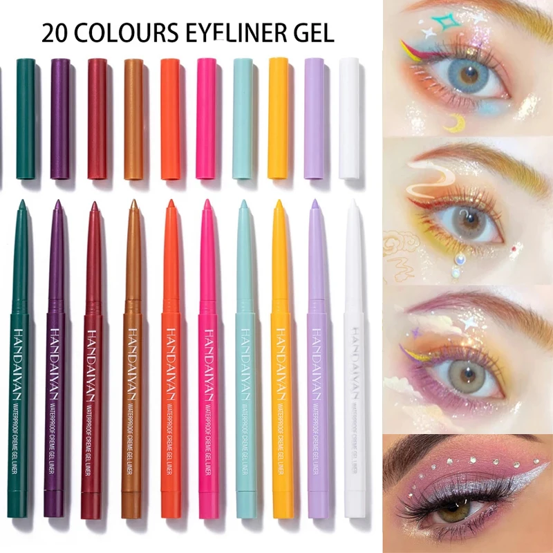 

20 Colors Eyeliner Gel Pearlescent Matte Waterproof Long Lasting Eye Liner Eyeshadow Pencil Natural Quick Dry Colored EyeLiner