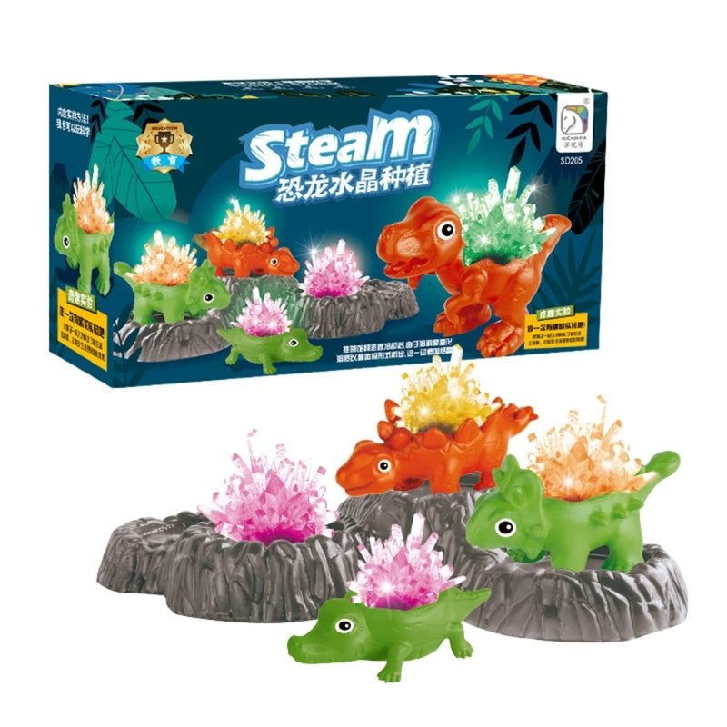 

Растущие кристаллы наборы обитания научная игрушка растущие 4 ярких кристалла динозавр настольные декорации интерактивные фотообои для де...