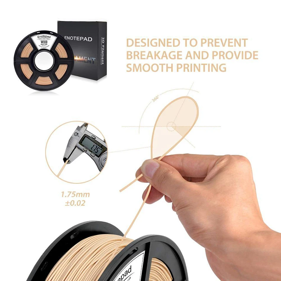 Wood 3D Filament 1.75 MM Plastic 3D Material For FDM 3D Printer 3D Printing Pen Small Furniture Decoration 1KG BELIVEER 3D