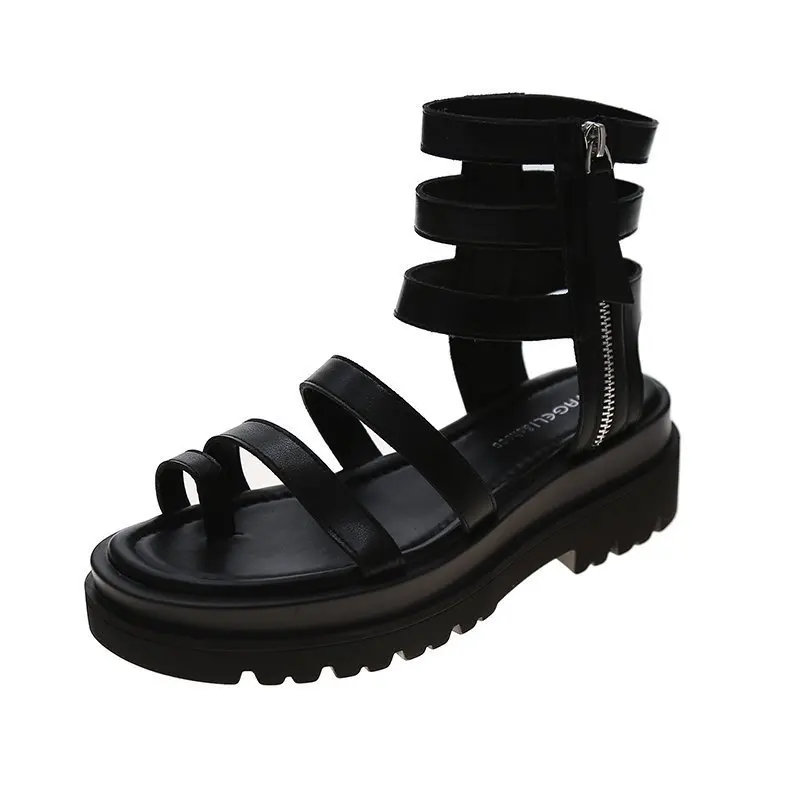 

2021 Roman Style Retro Summer Open Toe Sandals Women's Platform Sandals Casual Slip On Sandals For Woman Gladiator Sandals New