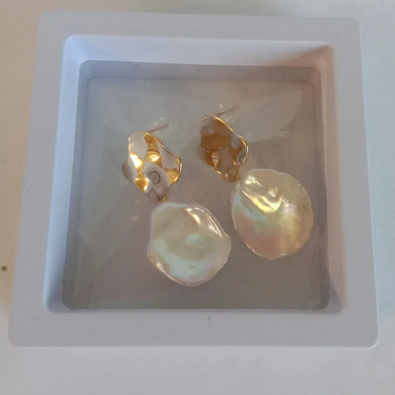 Высокое качество жемчужные серьги 100% природа Пресноводная жемчужина AAA большой