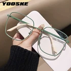 Оправа для очков YOOSKE с защитой от сисветильник для мужчин и женщин, металлические Крупногабаритные женские очки мятно-зеленые, с блокировкой сисветильник