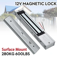 12v magnetic electric door lock electric magnetic lock gate opener suction holding electromagnetic access control 280kg 600lb