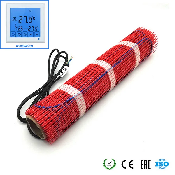 With HY03WE-1B Minco Heat 20 м x 50 см электрическая напольная плитка с подогревом, Wi-Fi термостат для подогрева пола теплая подстилка - Цвет: With HY03WE-1B