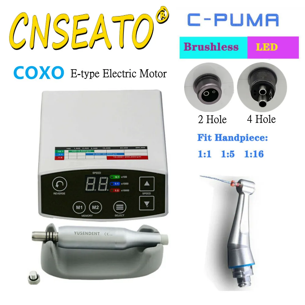 

COXO Dental Electric Brushless Micro Motor System Unit LED Handpiece C PUMA E Type Dentistry Lab Micromotor Marathon Polisher