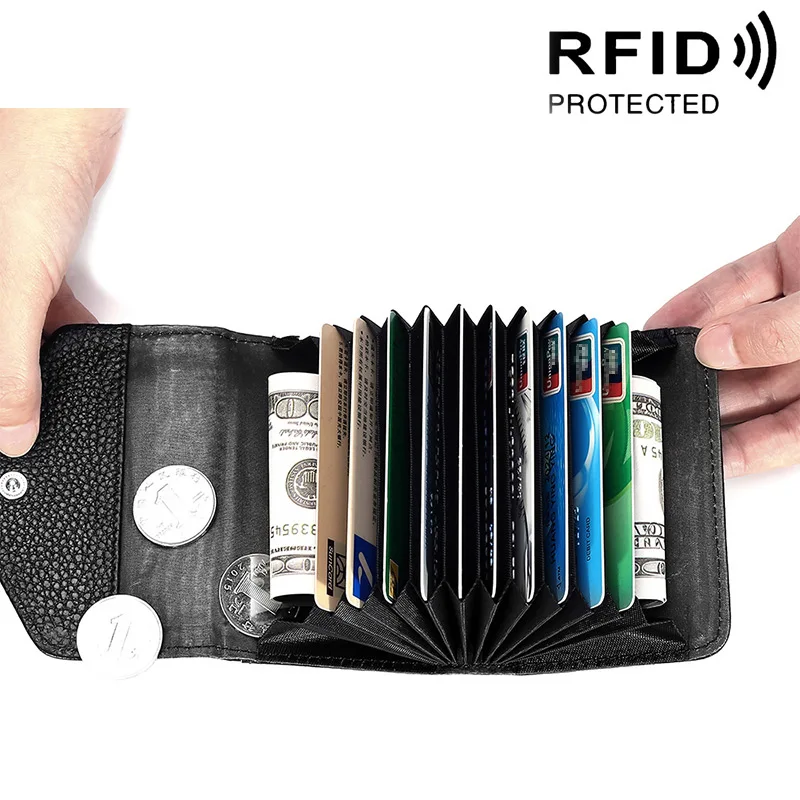 RFID кошелек из натуральной кожи с узором крокодиловая кожа несколько слотов