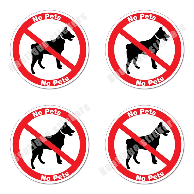 

4X No Pet Dog Sign Shop Restaurant Sticker Decal Safety Sign Car Vinyl Reminder Sticker Warning Sticker Used In Public Places