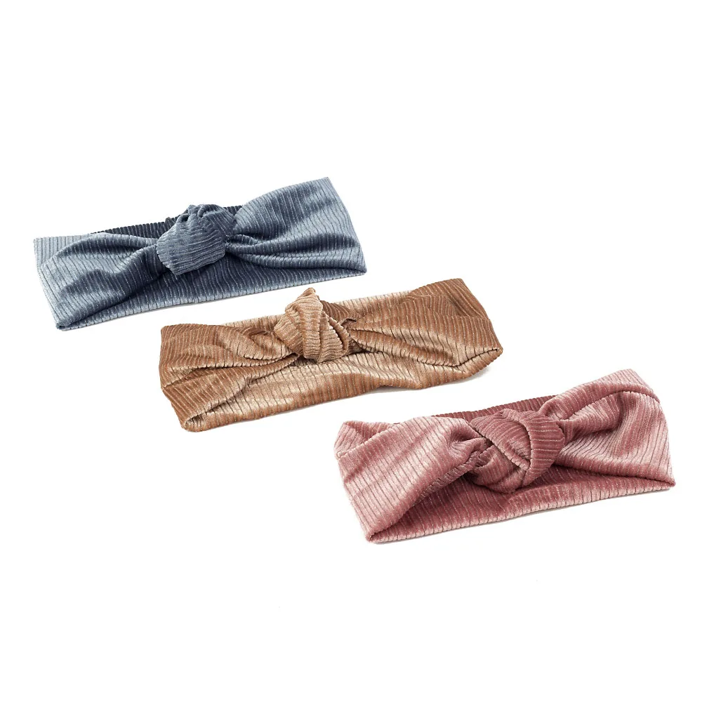 

Pure Color Knotted Ladies Headband Polka Dot Line Design Women Elastic Hair Bands Soft Solid Girls Hairband Hair Accessories