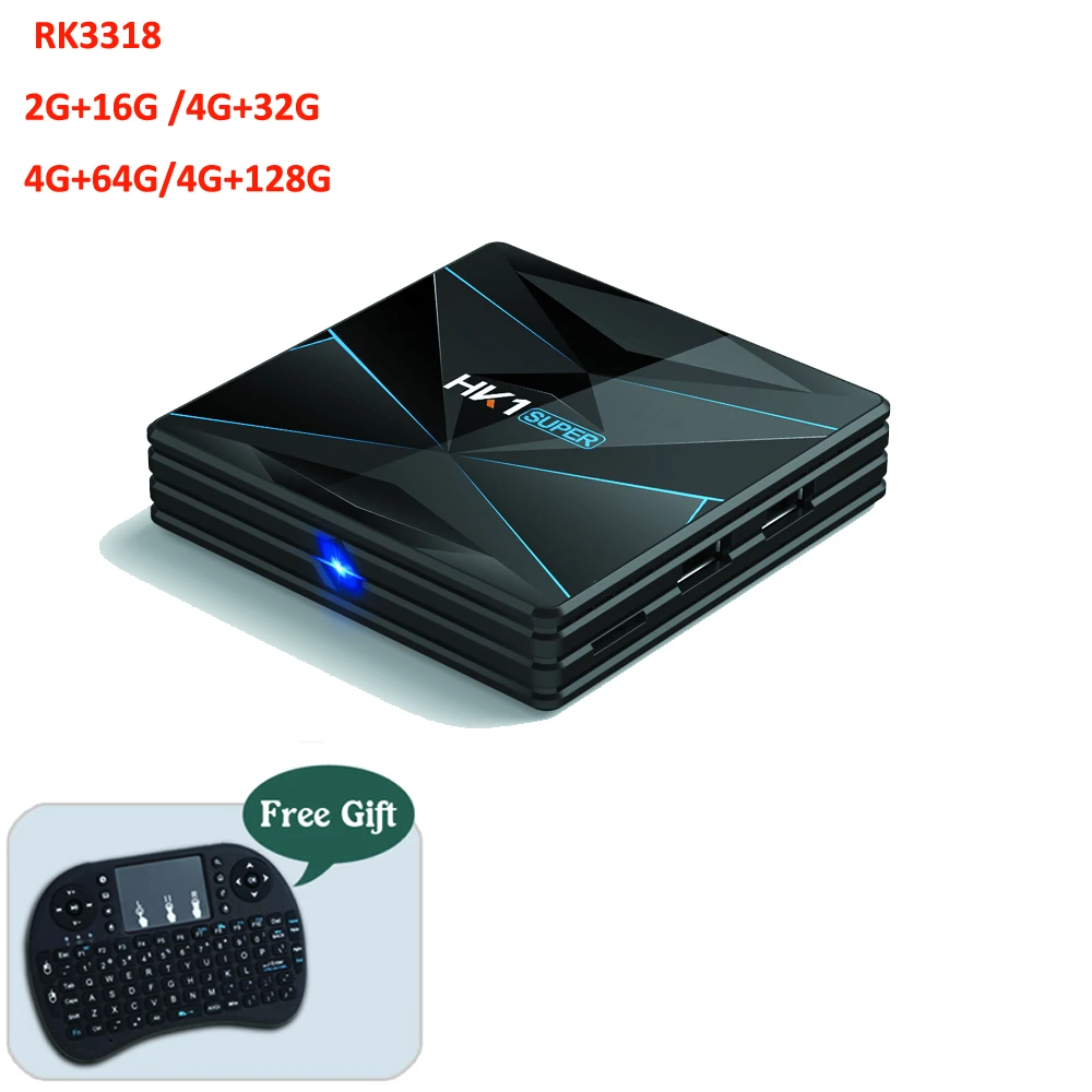 Android 9 0 4K TV Box RK3318 четырехъядерный 64-битный Поддержка 2 4G /5G WIFI Bluetooth USB3.0 |