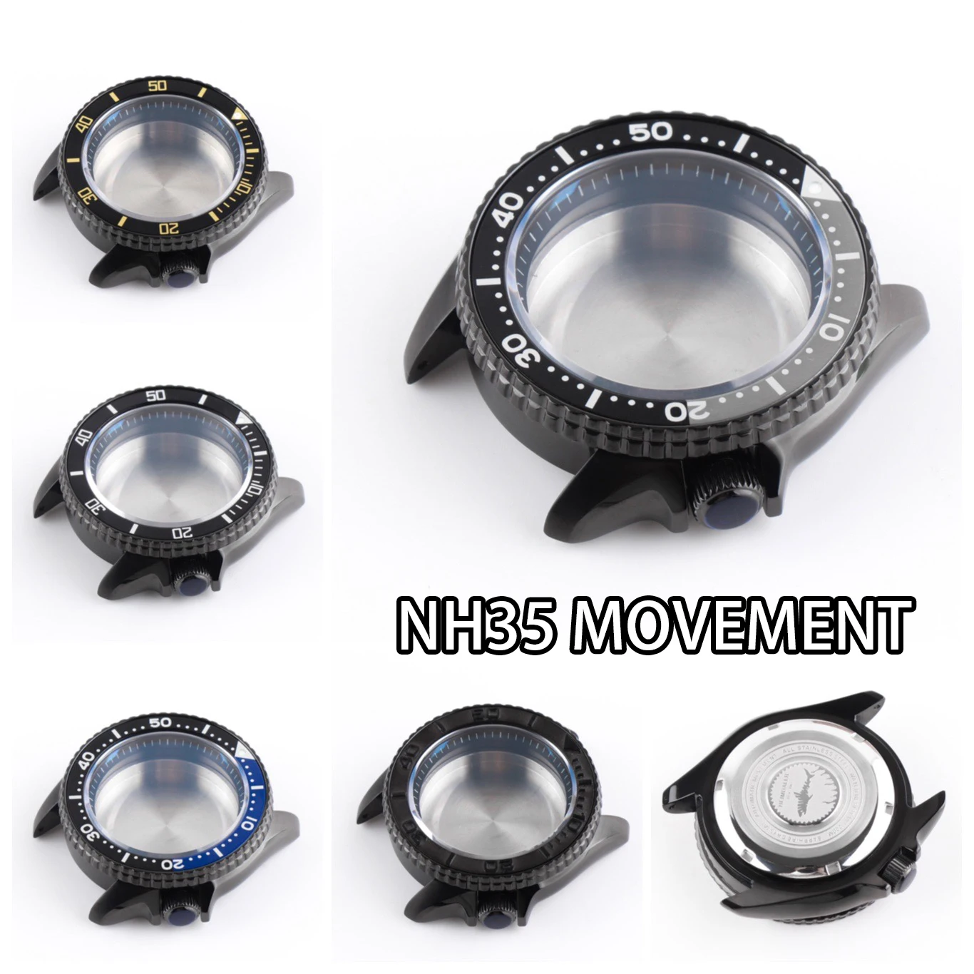 

41mm Quality Crystal SKX007 SKX009 Man Watchcase PVD Black Ceramic Bezel Sapphire Glass Waterproof NH35A/NH36 Automatic Movement