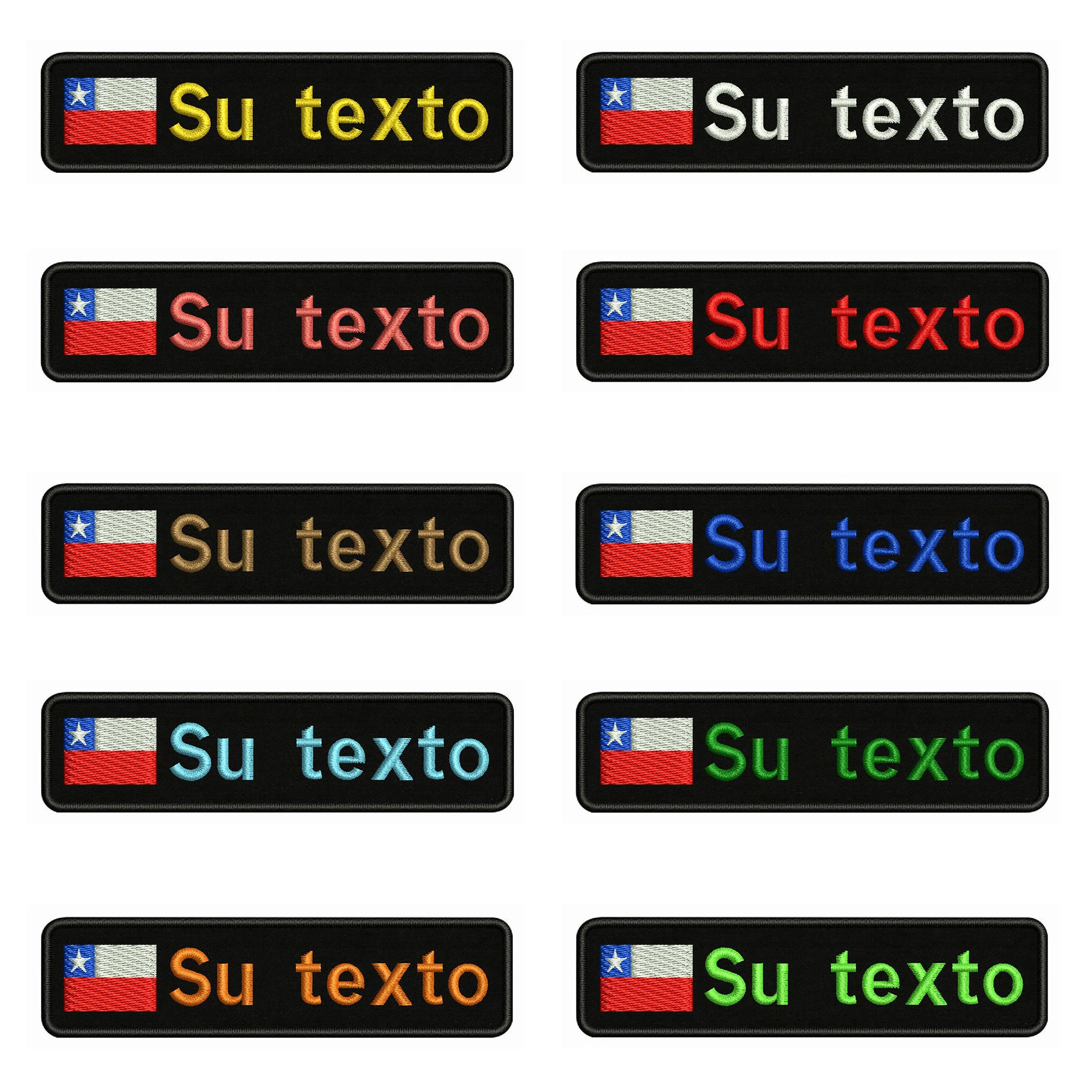 Чилийский флаг Чили 10X2.5cm вышивка пользовательское имя заплатка с текстом полосы